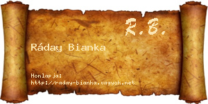Ráday Bianka névjegykártya